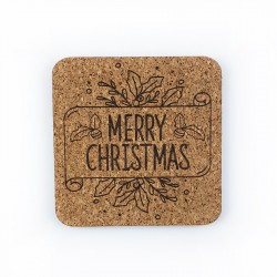 Kwadratowe podkładki do kawy - Merry Christmas