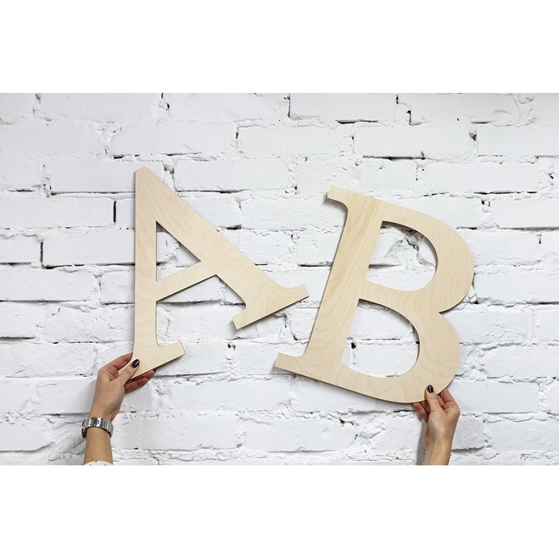 Wooden letters for decorating. Decoration.