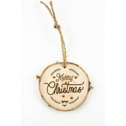Wooden plaster with engraving. Merry Christmas