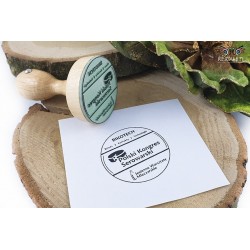 Traditional, round wooden stamp - Cheese congress