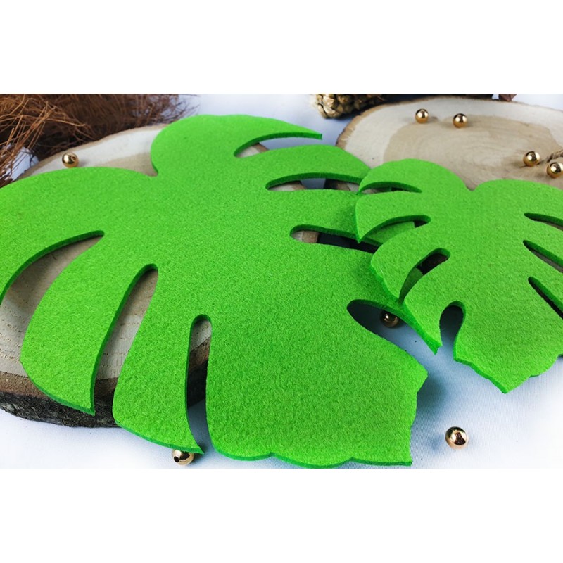 Liść monstery jasna zieleń - serweta filcowa