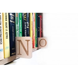 Drewniane, alfabetyczne rozdzielacze do książek z wypustką do biblioteki