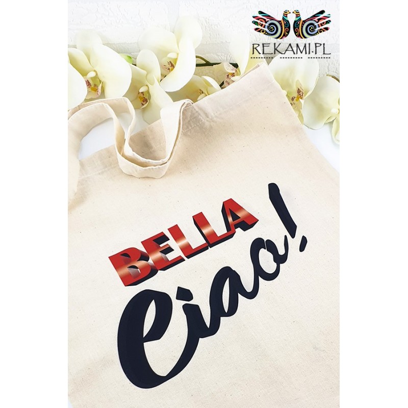 Shopping bag with Bella Ciao print