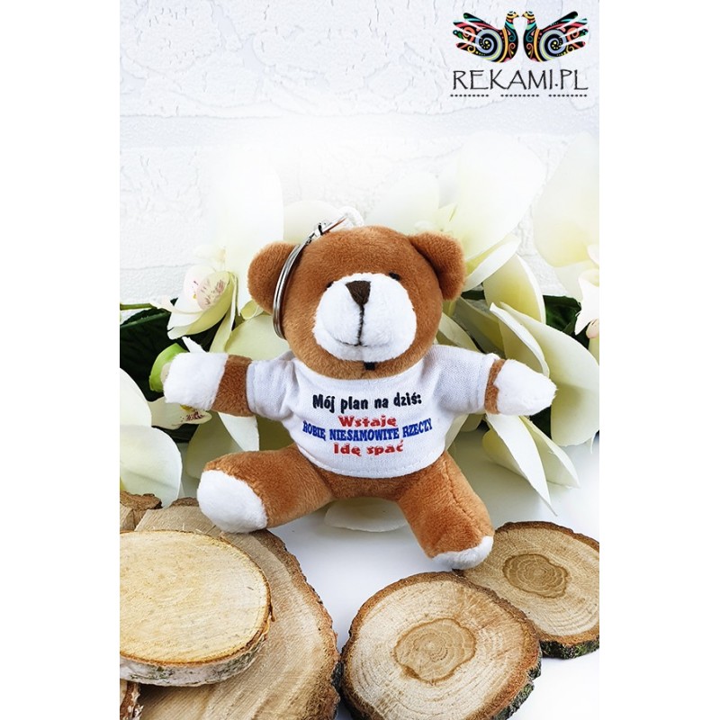 Teddy bear with print - Key ring