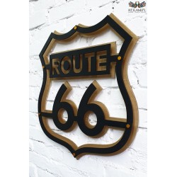 Route 66 - A signboard for the wall to the motorcyclist's room.