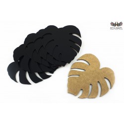 Mug pads made of black HDF - Monstery Leaf